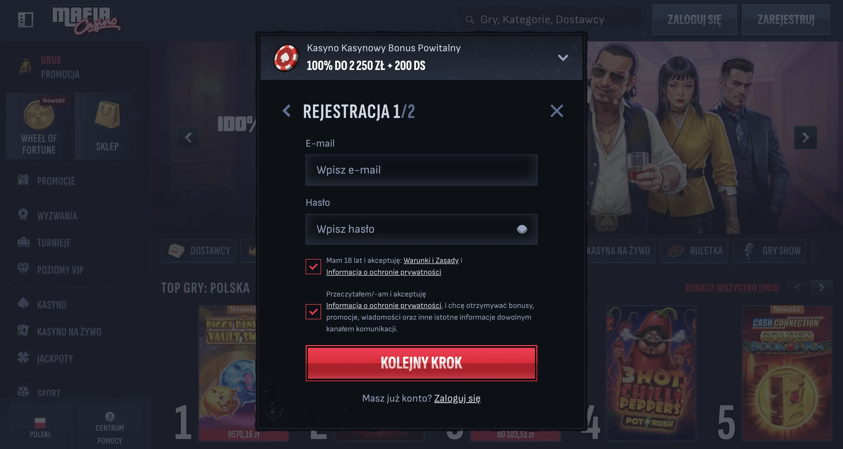 Jak wygląda start w casino Mafia od rejestracji do gry krok po kroku Jak wygląda start w casino Mafia od rejestracji do gry
